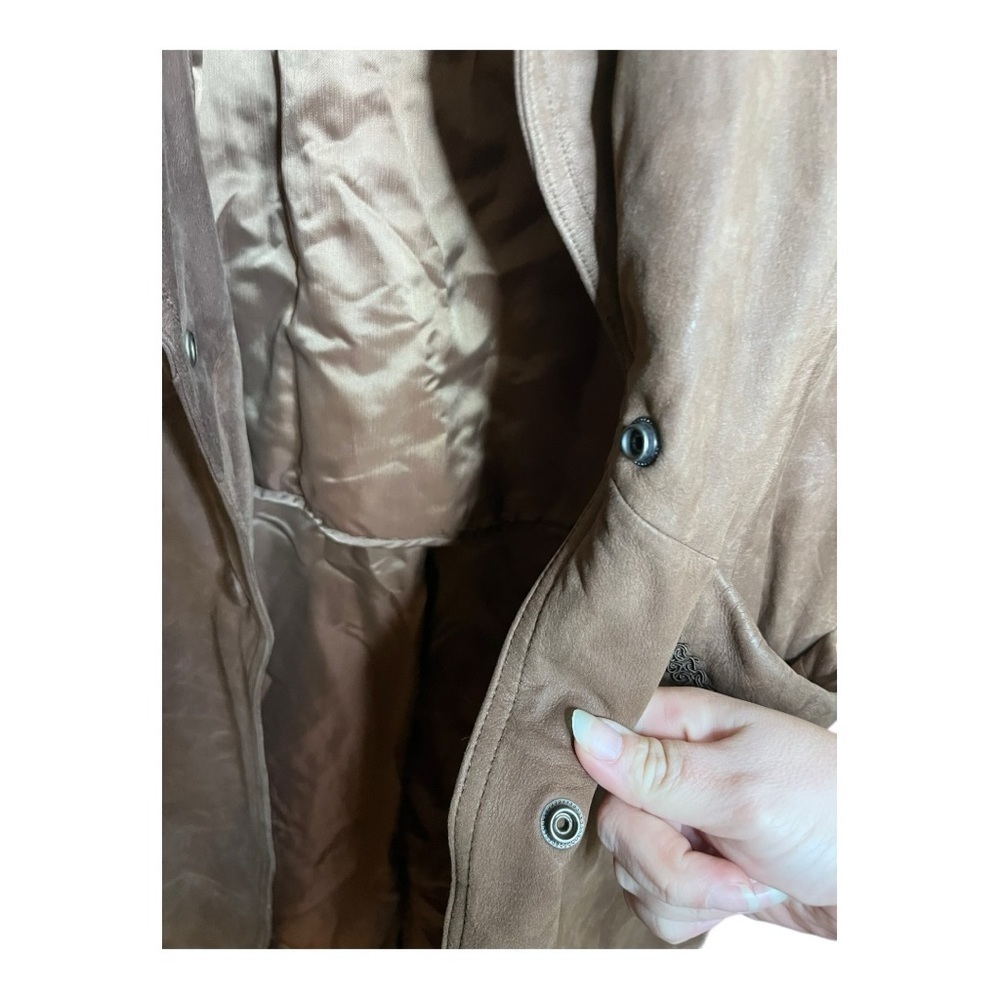 Vintage Adventure Bound Wilson’s Brown Western leather trenchcoat size medium - Picture 8 of 10